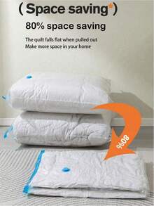1/3/5Pcs Extra Thick Vacuum Compression Storage Bags, Reusable Roll-Up Space Saver For Clothes & Quilts. Waterproof, Moisture, Moth & Dust Resistant For Home, Bedroom, Dorm & Travel, Practical Student Essentials, Daily Storage & Nice Christmas Gift. - Multicolor - View 3