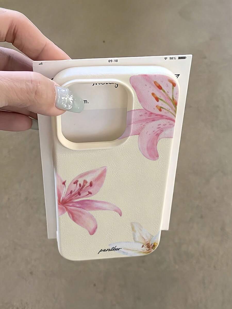 1 chiếc ốp lưng điện thoại chống sốc bằng da họa tiết hoa ly, chất liệu TPU, thích hợp làm quà tặng ngày lễ, tương thích với Apple iPhone Xs/Xsmax/Xr/11 12 13 14 15 16pro/Promax/14 15 16plus/17, Unisex - Nhiều màu - Xem 1