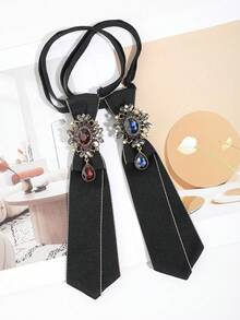 1 broșă decorativă cu strasuri strălucitoare din cristal, potrivită pentru întâlniri, petreceri, întâlniri, spectacole, gale - Negru - Vizualizare 3