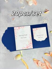 20pcs Tri-Fold Pocket Wedding Invitation Envelopes, Engagement 15th Anniversary Birthday Christening Minimalist Invitation Envelopes, DIY Invitations, 5*7 Inch Invitations, Pocket Invitations, Customized Invitations, Innovative Envelope Design, Wedding Cards, Customized Wedding Cards - Set - View 17