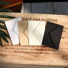10/30pcs Vintage Square Mini Envelopes, Kraft Paper Envelopes, Small Cards, Black & White, Minimalist Design, Random Style - Multicolor - View 8
