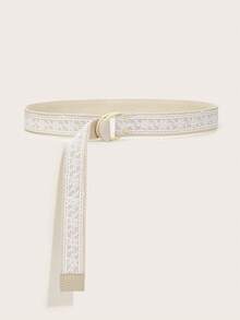 1pc Women's Minimalist White Lace Hollow Punk Style Belt, Suitable For Jeans, Skirts, Niche Accessory - A - View 7