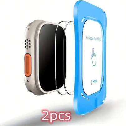 2片装 Ultra 1/Ultra 2/Ultra 3 49mm 屏幕保护膜，9H钢化玻璃，超薄，防刮，高清，无气泡，轻薄，附带易于安装的对准工具，兼容 Ultra，科技爱好者的理想之选。