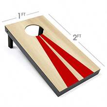 Juego de Juego de Cornhole de tamaño portátil con 6 puf Ideal para Jugar en Interiores y Exteriores Elige Entre diseños clásicos o de Madera - Diseo de madera - Ver 3
