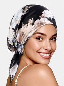 1pc Women's Taffeta Printed Triangular Hat, Headscarf Hat, Bandana Hat, Pirate Hat, Fabric Hat, Suitable For Daily Use - Multicolor - View 11