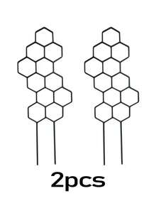 2pcs 14.96x5.91 Inch Honeycomb Plant Trellis, Rust-Resistant Plastic Stakes For Potted Vines & Flowers, Space-Saving Indoor/Outdoor Garden Support - 蜂巢款 - 查看 7