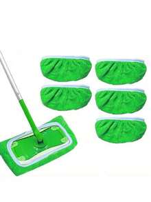 5片装可重复使用拖把垫，超细纤维干扫布，可水洗湿拖把替换垫，高品质可重复使用拖把补充垫 - 多色 - 查看 6