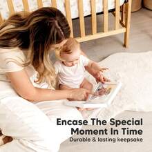 Bộ khung ảnh gấp gọn bằng đất sét, bộ làm dấu tay và dấu chân em bé kèm giá đỡ ảnh, bộ tự làm khung ảnh, quà lưu niệm, món quà ngày lễ hoàn hảo. - Khung ảnh đất sét hai lớp - Xem 6