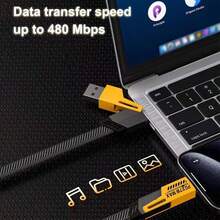 四合一 USB/Type-C/Lightning 快速充电及数据线，兼容 /平板电脑，高效耐用的 USB/Type-C 数据传输线 - 黑色 - 查看 7