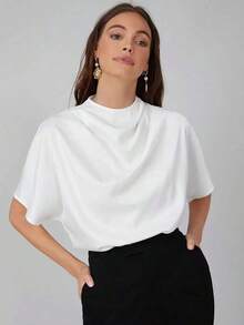 Top forma relajada con fruncido - Blanco - Ver 1