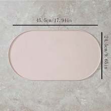 1个椭圆形猫咪喂食垫，防水防滑设计，硅胶宠物食品餐垫 - 米色 - 查看 4