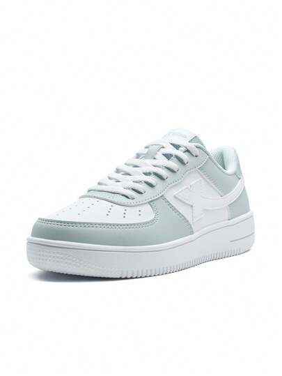  Giày thể thao XTEP kiểu Air Force One | Giày casual mùa hè dành cho nữ, đế dày, giày thể thao đa năng, màu xanh rêu/trắng mới, giày trượt ván.