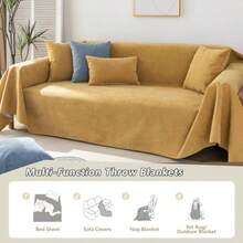 STACYPIK - Funda impermeable color canela para sofá seccional fundas de sofá de dos plazas funda de futón funda en forma de L protector de muebles antiarañazos para sofá de 2 cojines protector - Amarillo impermeable - Ver 6