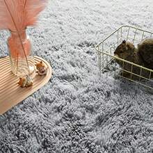 Andecor Soft Fluffy Bedroom Rugs - 4 x 6 Feet Indoor Shaggy Plush Area Rug for Boys Girls Baby College Dorm Living Room Home Decor Floor Carpet Grey - como en la foto - Ver 7