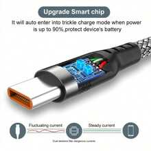 USB 转 Type-C 超快充电线，尼龙编织超长快充线，1-8 米/3.3-26.25 英尺长，多种尺寸可选；Type-C 快速充电器，手机快充线，车载充电及数据线，高速数据传输。 - 彩色 - 查看 6