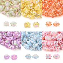 10 hạt cườm hình bánh donut vẽ tay màu Macaron, phụ kiện trang sức móc khóa/dây đeo điện thoại di động tự làm - Nhiều màu - Xem 13