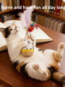 Đồ chơi lật đật bằng gỗ cho mèo, có lông vũ nhân tạo, thiết kế hoạt hình, giúp giảm buồn chán và tạo sự tương tác cho thú cưng. - Nhiều màu - Xem 7