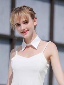 1pc Women's New Fashionable Minimalist Detachable Collar, Multi-Functional Shirt/Sweatshirt Basic Collar Accessory - White - View 4