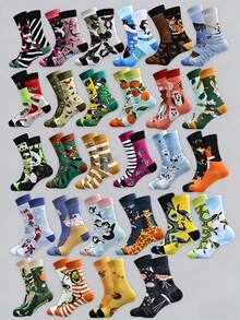 10 đôi tất dài đến bắp chân, họa tiết ngẫu nhiên, vui nhộn, thời trang, ấm áp dành cho các cặp đôi. - Nhiều màu - Xem 8