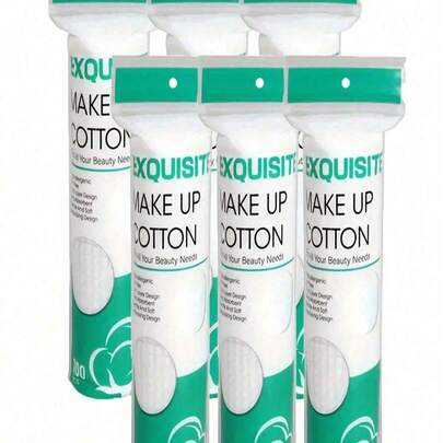 100 st. mjuka och hudvänliga vita runda sminkborttagningspads, premium 3-lagers tjock bomull, luddfri ansikts- och nagellacksborttagare, lämplig för resor, daglig användning, badrum, studentrum, ansiktsrengöring, förvaringsväska för sminkborstar, student-/helgpresent (slumpmässig förpackning)