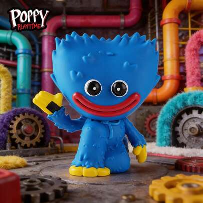 Poppy Playtime 1个官方授权“Blobby's Play Time”蓝色怪兽存钱罐，可爱恐怖风格大容量硬币储蓄盒，采用耐用PVC材质，适合桌面装饰收藏，是创意生日派对礼物和游戏粉丝的理想之选