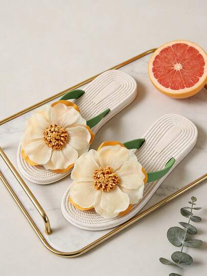 Women's Comfortable & Fashionable Floral Decorated Sandals, Casual Daily Wear, Beach Slippers, Platform Flip Flops, Black Flip Flops, Women's Beach Flip Flops, Summer Women's Slippers, Women's Sandals, Light-Weight Green Flip Flops, Green Slippers, Green Sandals