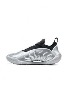 XTEP Sky02 Basketball Shoes, Summer New Durable Training Sneakers For Guards, Silver/Black - Silver/Black - View 2