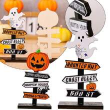 Charming Wooden Pumpkin Decoration - Halloween Desktop Decor, Multi-Functional Use, No Power Source Required - 4pcs - View 6