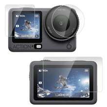 For Osmo Action 6 PULUZ Lens + Front And Back Screen Tempered Glass Film (Transparent) - View 1