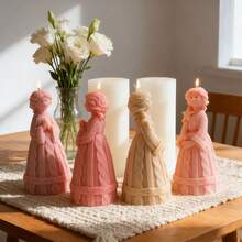 1pc Angel Girl Silicone Candle Molds Reusable Praying Angel With Knitted Dress & Star Accents Molds For DIY Candle Making Enthusiasts - Perfect For Creating Scented Candles, Decorative Soaps, Resin Ornaments And Plaster Home Accents - Angel Girl - View 2