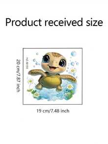 1pc Charming Turtle Toilet Seat Sticker - Waterproof Bathroom Decal, Suitable For Toilet Seat, Wall And Door, Beautiful Home Decor - Multicolor - View 3