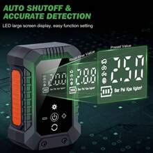 Compresor de aire inteligente de 150 psi, inflador de neumáticos portátil con inflado rápido y apagado automático, accesorios/esenciales/regalo para automóvil (equipado con batería de ión de litio de 7.4V 2000mAh) - modelo inalámbrico - Ver 3