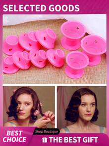 1/5-10pcs Mushroom Shaped Slouchy Hair Curler, Silicone Sleep Hair Curling Tool, Magical Hair Styling Accessory - One Size Fits All - View 3