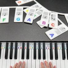 1 miếng hướng dẫn nốt đàn piano kiểu bìa cứng trắng tinh / kiểu silicone, đánh dấu phím đàn piano có thể tái sử dụng và tháo rời, dễ lắp đặt và tháo bỏ, phù hợp phím đàn 61/88 phím đầy đủ, phụ kiện không dính chống ồn cho đàn Kalimba piano ngón cái và âm thoa - Nhiều màu - Xem 8