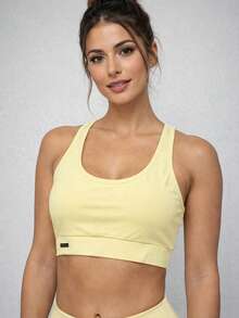 Top Fitness K2b Original Cropped Racerback Sport Fitness - Yellow - View 2