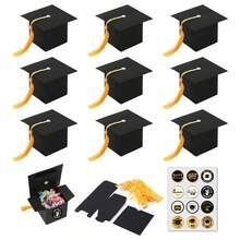 10pcs Graduation Cap Candy Boxes, Graduation Party Favor Supplies, Decorative Graduation Gift Candy Boxes, Suitable For Graduation Party Gifts - Multicolor - View 4