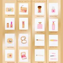 一套木制过家家化妆玩具套装，儿童角色扮演仿真化妆品套装，适合学龄前女孩的发型化妆仿真玩具 - 彩色 - 查看 5