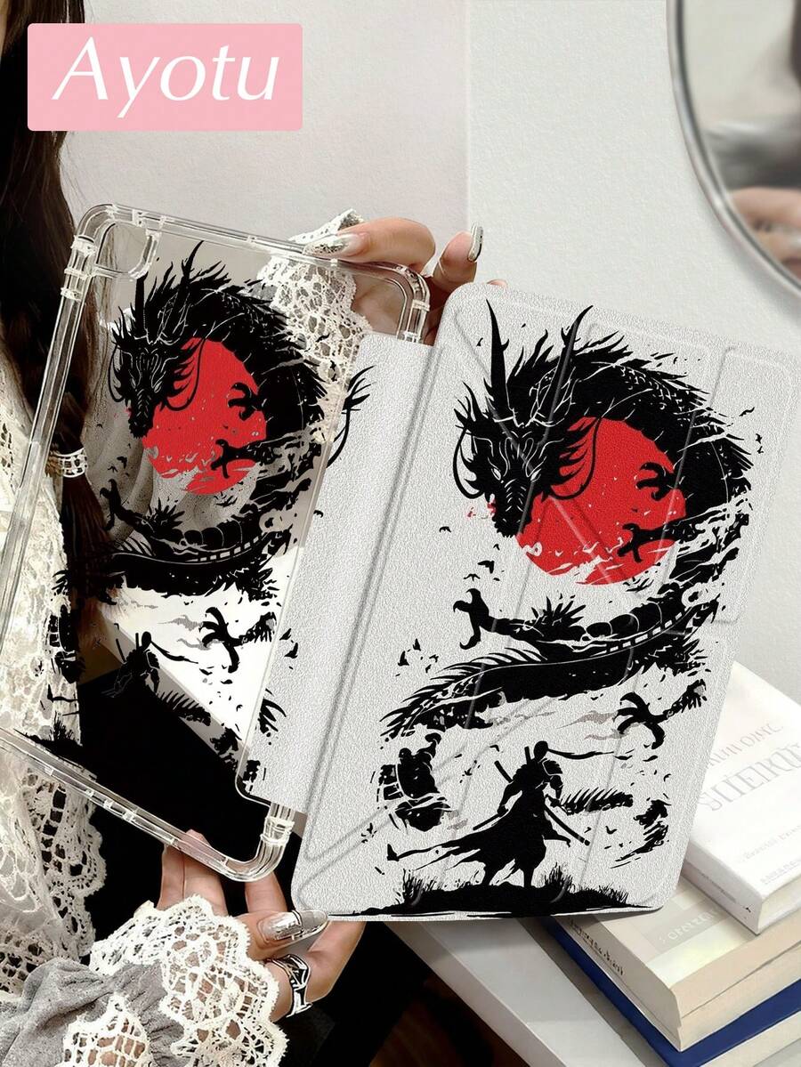 Ayotu Dragon Pattern Totem, Red Sun Compatible With Ipad A16 ,Pro 13 12.9 11, Air 11 13, Mini, Air 11inch Case,Kindle (11th Generation-2024 Release),Kindle Paperwhite 12th Gen 2024