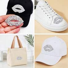 20 piezas Parches con labios rojos y strass plateados - Parches para planchar, Parches con flores, Pegatinas de estrellas, Suministros de costura para bodas, Decorar fundas de teléfono, zapatillas, sombreros, chaquetas vaqueras, Regalo del Día de la Madre, Regalo del Día de San Valentín, Estilo audaz - Versión con diamantes de imitación - Ver 6