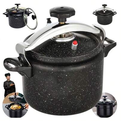 Wysokiej jakości szybkowar ze stopu aluminium dostępny w wielu rozmiarach i modelach. Wielofunkcyjny do duszenia, podgrzewanie i podgrzewanie na parze. się do kuchenek gazowych i ognisk. kuchniych Niezbędne naczynia kuchenne do domowej kuchni i na kempingu.