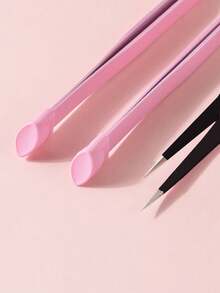 2 chiếc nhíp nhổ lông mi màu đen, dụng cụ làm mi, kẹp uốn mi, nhíp nối mi, nhíp hình hoa chính xác thiết kế hình cá heo và lông vũ. - Nhiều màu - Xem 2