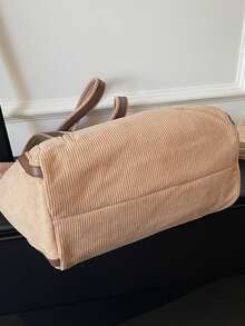 1个，43厘米*16厘米*31厘米，灯芯绒材质，大容量，单肩手提包，手提包，单肩包，托特包，可装A4纸，购物袋，适合上学、通勤、度假、购物、旅行、送礼 - 彩色 - 查看 8