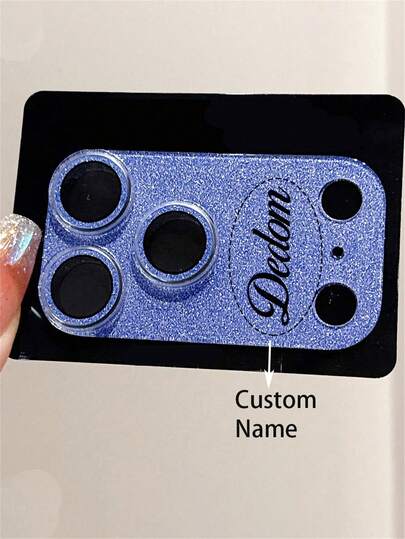[Custom] Personalized Letter Engraved Glitter Lens Protector Case, Compatible With IPhone 17 Pro/17 Pro Max, Scratch-Resistant And Shock-Proof Protective Cover