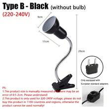 Adjustable Turtle Basking Lamp Holder, US/EU Plug, Reptile Lizard Gecko Calcium Lamp Fixture - Black - View 10