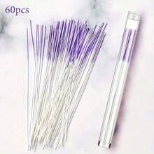 60pcs Unscented Ear Piercing Cleaning Floss, Plastic Ear Care Tools For Men And Women, Anti-Blocking Ear Piercing Dirt Cleaner Lines, Hygienic Piercing Kits For Daily Maintenance And Long-Lasting - 查看 3