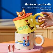 Disney Princess Mug, Children's Milk Cup, Ceramic Cup With Lid, Handle Cup, Breakfast Cup For Girls - Multicolor - View 5