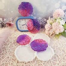 SILIKE LUFEI 1 buah Cetakan Silikon Tatakan Gelas Resin Epoksi 4-in-1, Cetakan Resin Tatakan Gelas Bentuk Agate Geode, Aksesoris Pembuatan Tatakan Gelas untuk Dekorasi Kantor dan Rumah - cetakan silikon - View 7