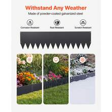 Galvanized Steel Landscape Edging, 6-Pack 40 X 10 Inch Metal Edging For Landscaping With 8 Mounting Clips, Heavy Duty Metal Garden Edge Border For Flower Bed, Yard Pathway, Black - 40-inch x 10-inch Black 6 pcs - 查看 2