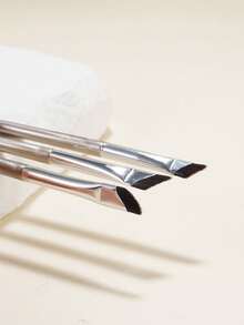 3pcs Eye Makeup Brush,Including Angled Eyeliner Brush, Eyebrow Brush, And Ultra-Fine Sickle Shaped Eyeliner Brush,Precision Eye Makeup Brushes,Professional Eyeliner Brush,Portable Eye Makeup Tools,Easy To Describe Delicate Beautiful Eye Makeup - Multicolor - View 2