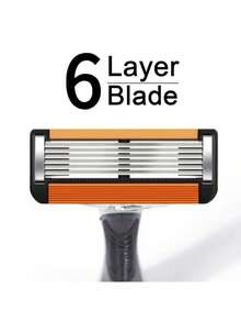 Men's Manual Safety Shaver, Containing 6 Layers Of Stainless Steel Replacement Blades, Suitable For Both Dry And Wet Use, Smooth Shaving, Men's Shaver Set - Safety Razor - View 8